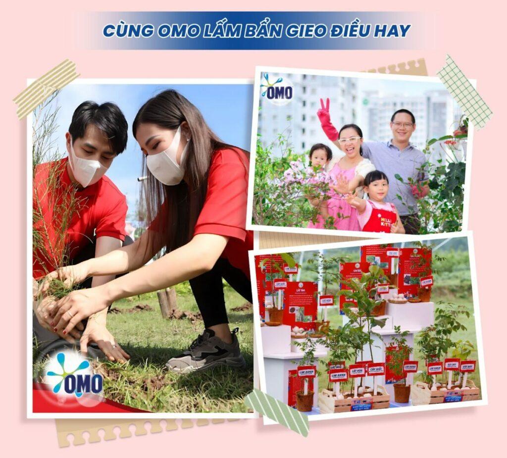 OMO khuyến khích các thành viên trong gia đình không còn e ngại việc lấm bẩn mà tự tin trồng nhiều cây xanh hơn
